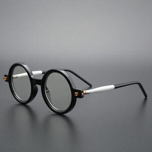 특이한 김구안경 동그란 일본 수제 뿔테 남자 여자 알없는 안경테
