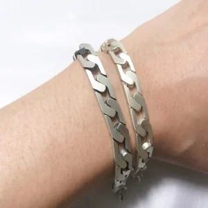 [차차실버](무광)헥사곤 6각 은팔찌 남자 여자 커플 부모님생신