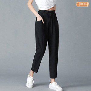 [텐제로]이삐다 여성 여름바지 편한바지 벌룬 캐주얼 루즈핏 배기 린넨밴딩팬츠 TEN23-9P3