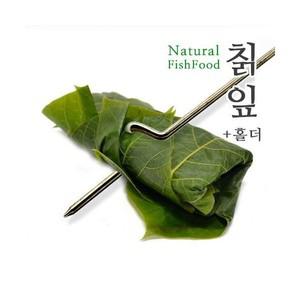 안시,새우먹이 냉동칡잎 60g+고정홀더 세트