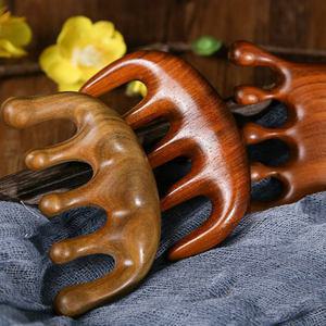 우드 두피 괄사 빗 마사지 스틱 브러쉬 승모근 얼굴