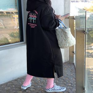 팔로잉 기모 롱 후드 원피스 (2color)