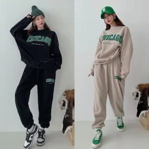 여성 후리스 양기모 맨투맨 조거팬츠 세트 11PST0160 빅사이즈 루즈핏 오버핏 겨울