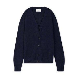 [아미][정상가:920,000원] 아미 남성 하트 로고 블루 뉘 가디건 HKC127 005 430