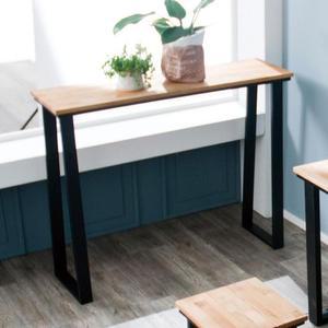 [OF95M01T]원목 아일랜드 홈바 식탁 스탠딩 보조 테이블