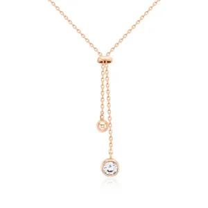 [비앤비골드] 14K 롱 드롭 체인 볼 큐빅 목걸이 NPN21857