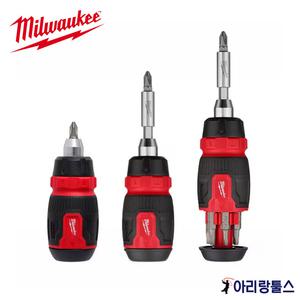 밀워키 48-22-2913A 8-in-1 라쳇 미니드라이버 II 주먹 소형 양용 멀티비트