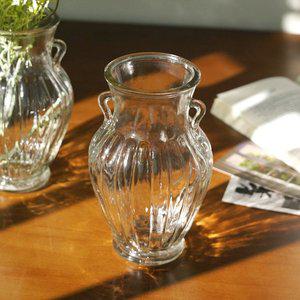 [데팡스]인테리어 꽃병 수경재배 화병 이케바나 도자기 빈티지 유리화병 핸들스트라이프A06