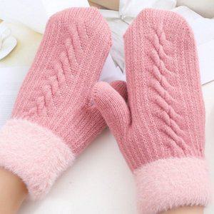 [기타]겨울 여성 니트 벙어리장갑 따뜻한 성인 방한 털장갑 연말 크리스마스 장갑 단체선물