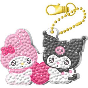 신상 산리오 캐릭터즈 마이멜로디와 쿠로미 보석 십자수 키링 당일출고 블루베리 레몬 아이크스림 스트로베