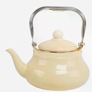 노란색 법랑 주전자 에나멜 인덕션겸용 티포트 작은 우유 차 포트 미니
