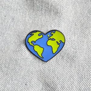 CQY151 지구 사랑 환경 하트 뱃지 배지