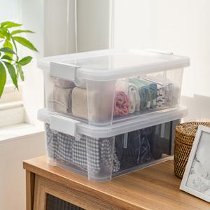 심플 스텝 리빙박스 다용도 수납정리함 반투명 9.5L