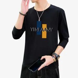 [하프클럽/로아리빙]긴팔 면티셔츠 남자 얇은 스판 쭉티 라운드티 봄가을