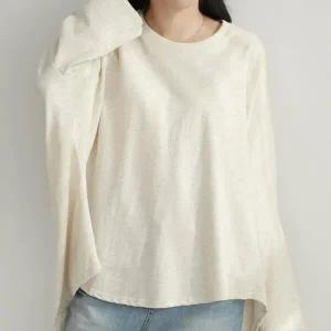 /신상오픈런 링베쥴 케이프 가오리핏 여성 크루넥 봄무지 티셔츠