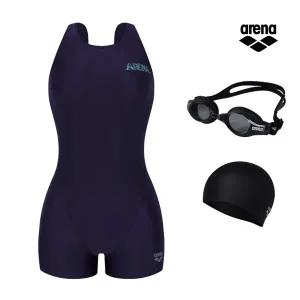 아레나 빔라이트 세트 A4FL1LH01 DPL (주머니백 증정) 여성일반 U백 반신수영복 수경 수모 3PCS 세트