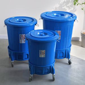 국산 대형 플라스틱통 파란통 바퀴 운반구 포함 청통 대형쓰레기통 55L 75L 110L