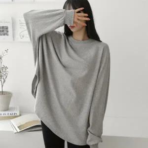 /신상오픈런 노데아 100면 여성 가오리 플레어 맨투맨 롱티