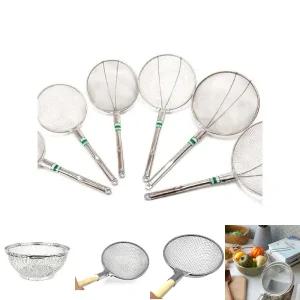 좁은망 뜰채 건지개 채망 채반 튀김망 4호 25cm/거름망/스텐망/소쿠리/원형/바구니/체망/체반/스테인레스