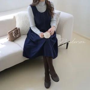 [데일리앤] 넨더슨 코듀로이 골덴 멜빵 뷔스티에 스트링 롱 원피스 봄 가을 겨울