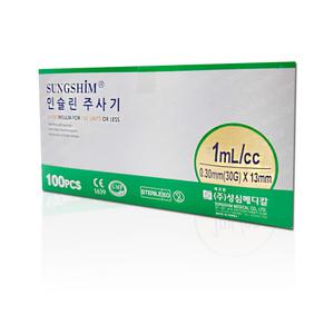 성심 인슐린 주사기 1cc 30G x 13mm 100개입 니들 주사 병원용
