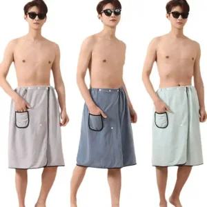 남성 하프 샤워 가운 스커트 반스커트 타올 목욕 치마 타월 랩 가운