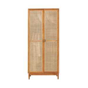 양문형 라탄 옷장 수납형 일본장 엔틱 원목 이불장