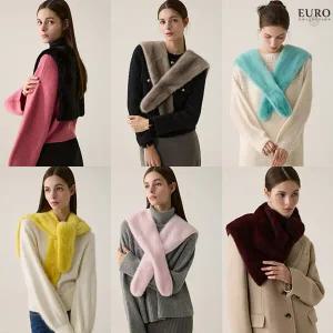 유로컬렉션 차차 휘메일 풀스킨 밍크 숄