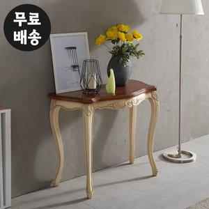 [벤티스가구]세드 엔틱 콘솔 원목 테이블 미니 현관 폭좁은 거실 콘솔 슬림 수납장 복도장(아이보리)