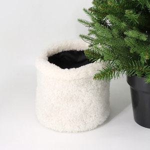 화이트 뽀글이 포트 화분 데코 장식 트리팟커버 집꾸미기 꾸미기용품