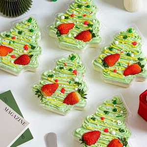 트리 모양 케이스 포장 용기 크리스마스 디저트 케익