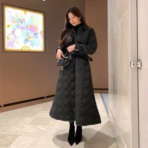 [미나그램] 모브 누빔 롱 패딩자켓원피스 벨트SET