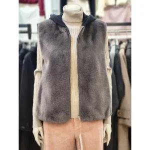 SOUP 세이브존07 니트 후드 퍼 베스트 SAXMU2L (27722329)