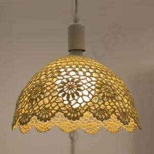 빈티지 감성 패브릭 니트전등갓 조명커버 삿갓등 덮개 뜨개전등갓 전구갓 전구커버 천장조명갓 식탁갓등