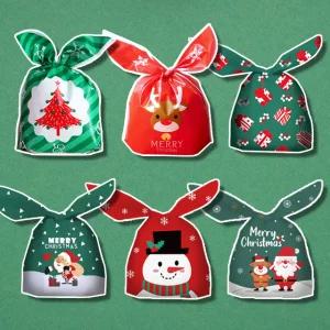 크리스마스 포장 봉투 간식 사탕 쿠키 비닐 OPP 어린이집 산타 선물 루돌프 토끼귀 포장지