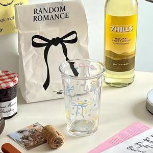 (무료배송) 솜사탕 리본글라스 러블리 홈카페컵/리본글라스/리본컵/홈카페컵