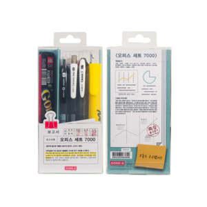 동아 오피스 세트 7000 필기구 볼펜 형광펜 문구세트