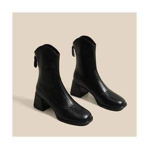 [당일출고] 쏭스마켓 스퀘어 통굽 미들 앵클부츠 0097