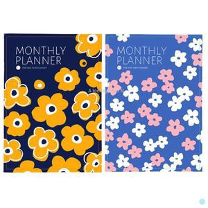 핑크풋 꽃길 A4 다이어리 먼슬리 플래너 네이비+블루