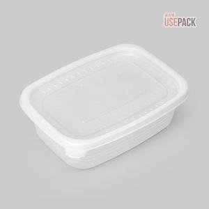 EH 사각 죽용기 중 50개 반투명 세트 PP밀폐용기 반찬 포장