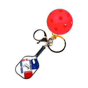 미니어처  피클볼 키링 레드오렌지 1P