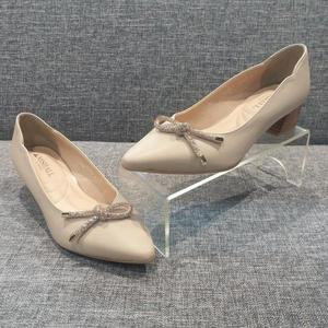 [탠디]미셸 by 탠디 여성 4cm 데일리 큐빅 리본  펌프스 123039 BE (S29543684)