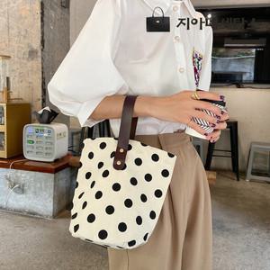 [지아네세탁소] 땡땡이칠깡 토드백 미니손가방 캔버스백 여성가방 