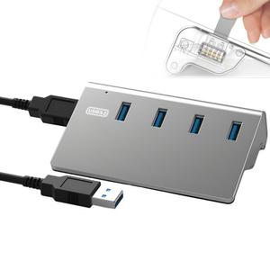 메탈 멀티허브 USB3.2 4포트 Gen2 10Gbps 유무전원 겸용 허브 노트북 맥북 PC호환