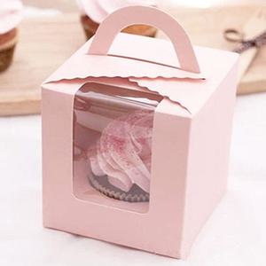 선물상자 투명창 핑크 10개  / 어린이집 유치원 학교 학원 교회 크리스마스 쿠키 사탕 선물포장 종이상자