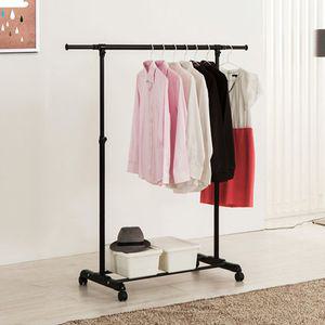업그레이드 이동식 행거 1단(D) 블랙 드레스룸 수납 옷걸이 조립식 정리대 선반