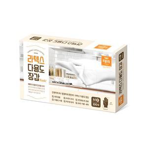태화 화이트 라텍스 다용도 장갑 베이직 S M L 100매 태화지앤지 세차 미용 요리 청소 주방