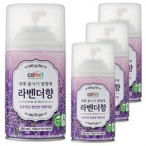 코멧 분사기 방향제 라벤더향 자동분사기 겸용, 280ml, 4개 one option
