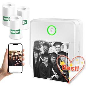 학습용 미니 프린터 무잉크 스티커 메이커 롤 공부 노트 재미 작업 저널 화이트 X6 인쇄기 3 개