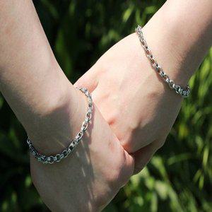 페이퍼 7mm 은팔찌 커플 선물 남자 여자 생일 데일리 순은 925실버